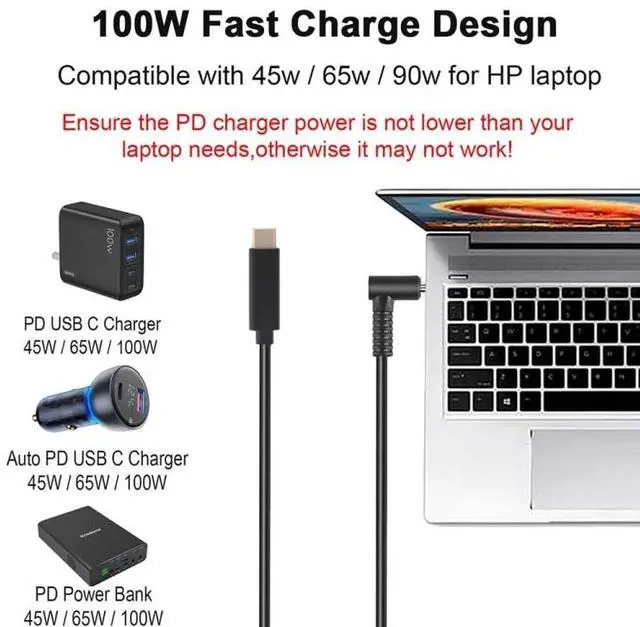 Alt view image 5 of 6 - USB-C / Type-C to 3.0 x 1.0mm Laptop Power Charging Cable, Cable Length: about 1.5m