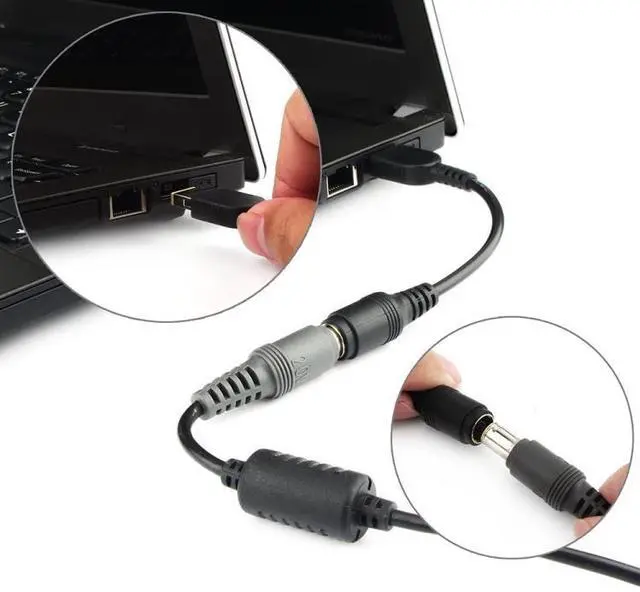 Alt view image 5 of 5 - Big Square Male (First Generation) to 7.9 x 5.5mm Female Interfaces Power Adapter Cable for Laptop Notebook, Length: 10cm