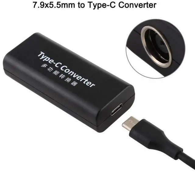 Alt view image 5 of 5 - DC 7.9 x 5.5mm Power Jack Female to USB-C / Type-C Female Power Connector Adapter with 15cm USB-C / Type C Cable