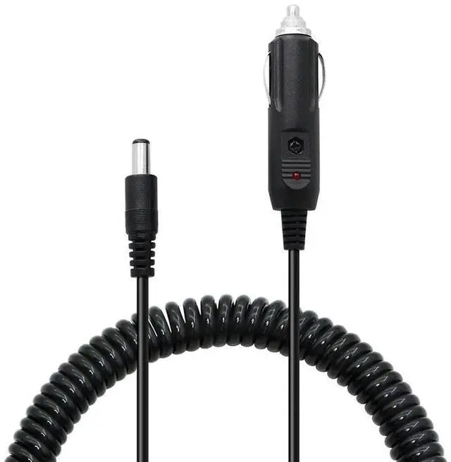 Main image of 2A 5.5 x 2.1mm DC Power Supply Adapter Plug Coiled Cable Car Charger, Length: 40-140cm
