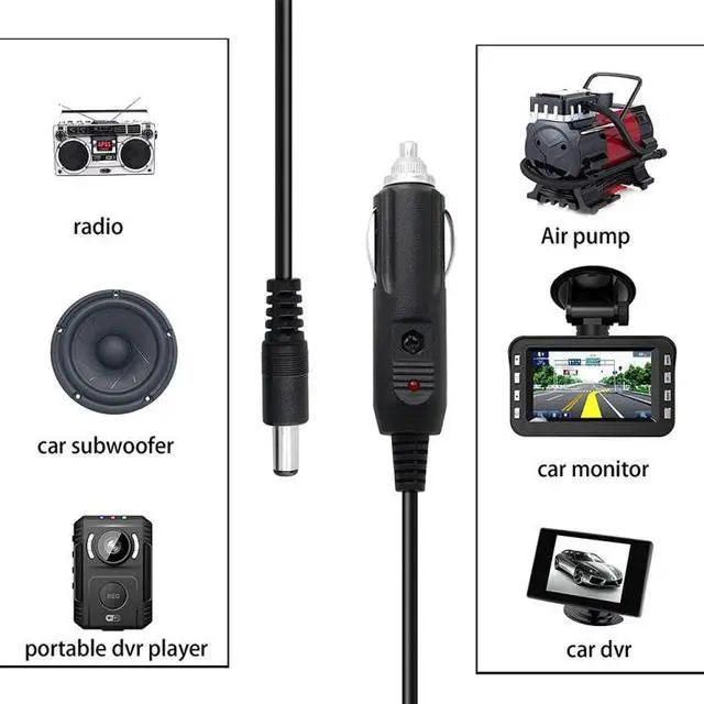 Alt view image 4 of 7 - 2A 5.5 x 2.1mm DC Power Supply Adapter Plug Coiled Cable Car Charger, Length: 40-140cm