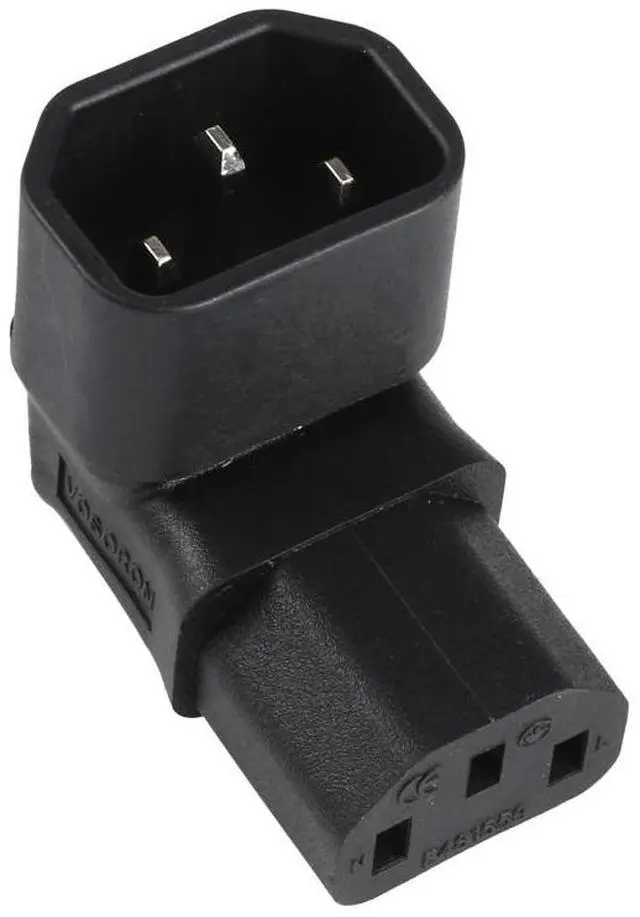 Main image of C13 to C14 Elbow AC Power Plug Adapter Converter Socket