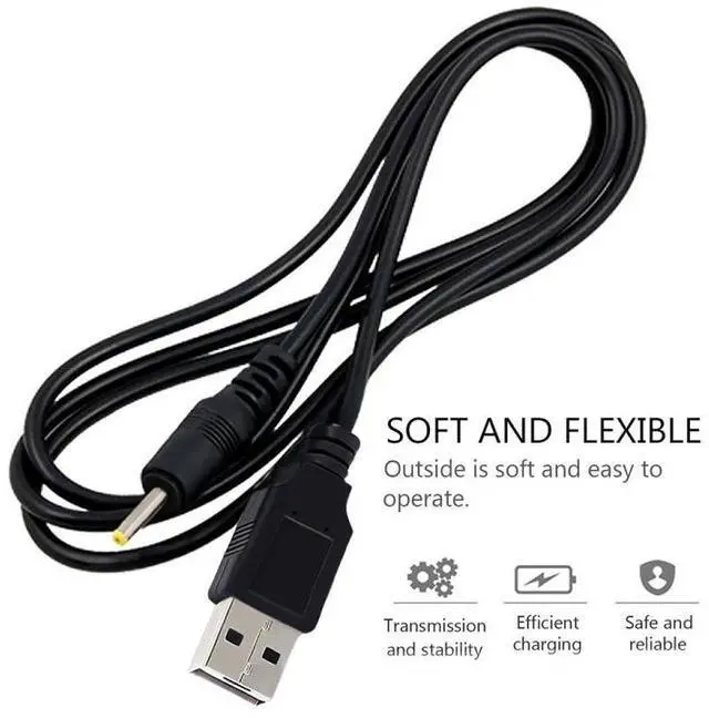 Alt view image 3 of 5 - USB Male to DC 2.5 x 0.7mm Power Cable, Length: 1.2m(Black)