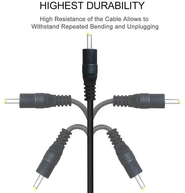 Alt view image 4 of 5 - USB Male to DC 2.5 x 0.7mm Power Cable, Length: 1.2m(Black)