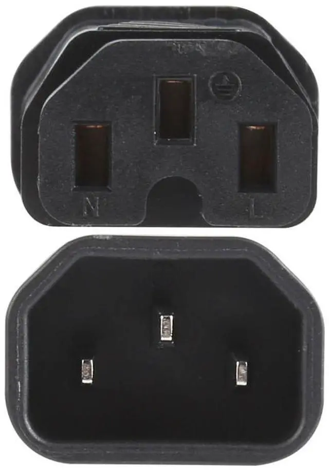 Alt view image 4 of 5 - C13 to C15 Groove AC Power Plug Adapter Converter Socket