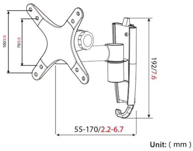 Alt view image 3 of 7 - Gibbon Mounts L03 Computer Monitor Wall Mount Bracket Aluminum Alloy Quick Release TV Bracket (Silver Gray)