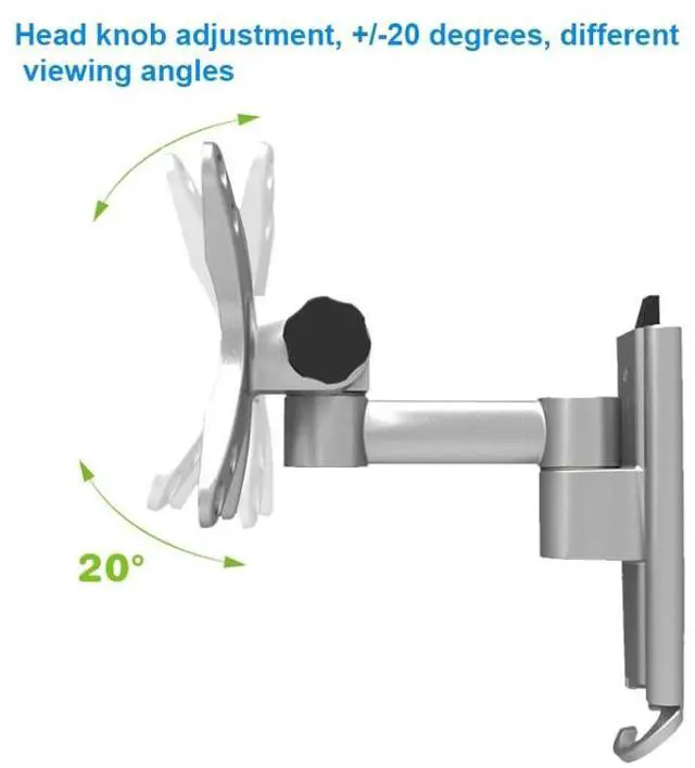 Alt view image 4 of 7 - Gibbon Mounts L03 Computer Monitor Wall Mount Bracket Aluminum Alloy Quick Release TV Bracket (Silver Gray)