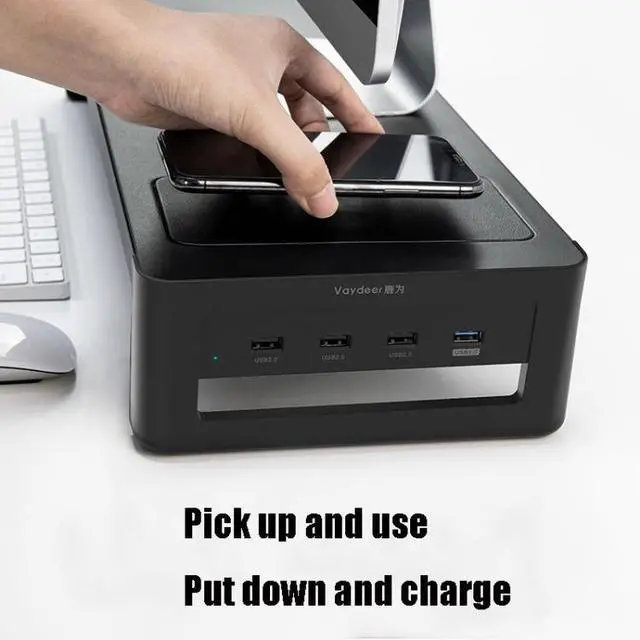 Alt view image 7 of 7 - Vaydeer Computer Monitor Increased Desktop Screen Desktop Storage Base Simple Configuration