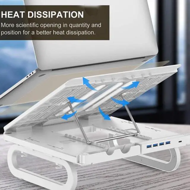Alt view image 4 of 7 - A23 Foldable Notebook Stand With 10-Speed Adjustment Computer Cooling Lifting Stand, Colour: Regular (Black ) Regular (Black )