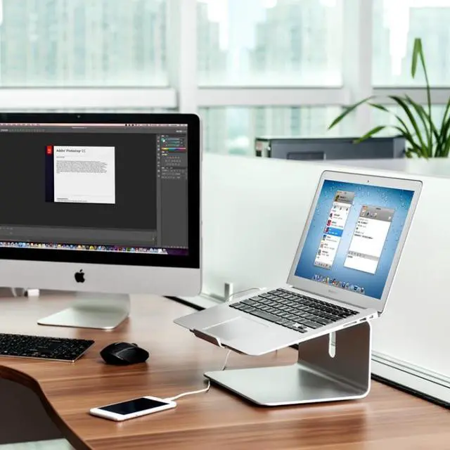 Alt view image 6 of 7 - AP-2 Aluminum Alloy 360 Degrees Rotation Adjustable Laptop Stand for 11-17 inch Notebook AP-2