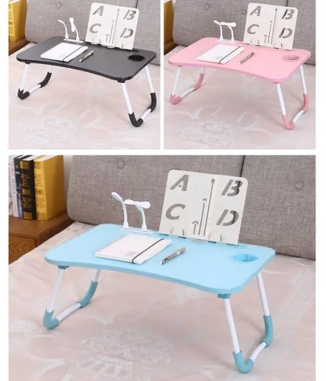 Alt view image 7 of 7 - USB Folding Computer Desk With Fan & Lamp, Size: 60x40x28cm(Cool Black)