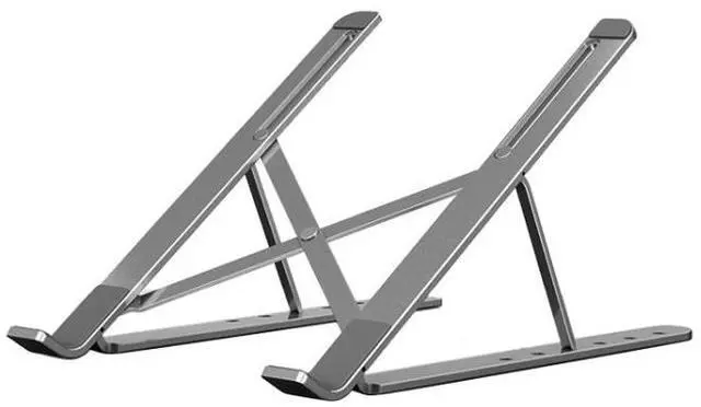 Alt view image 2 of 7 - Portable Adjustable Laptop Stand Desktop Lifting Height Increase Rack Folding Heat Dissipation Holder, Style: Ordinary(Silver)