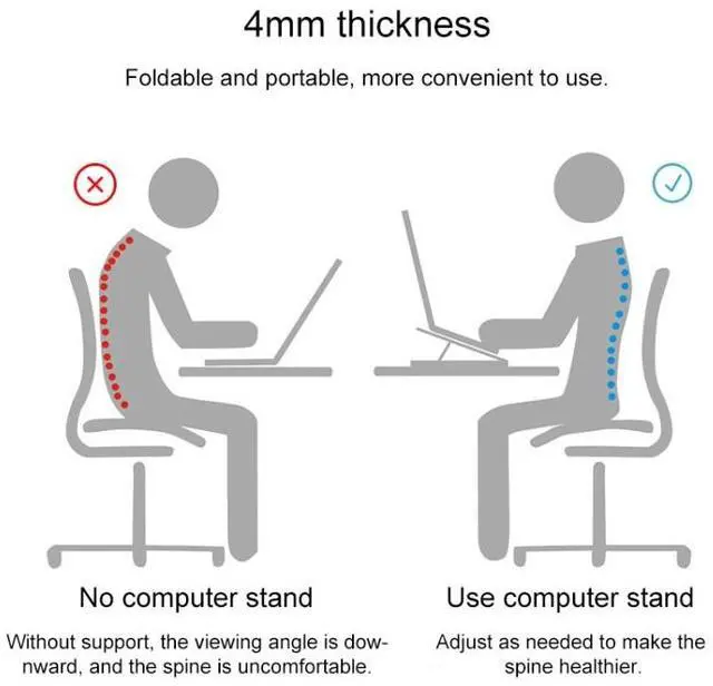 Alt view image 3 of 7 - Portable Adjustable Laptop Stand Desktop Lifting Height Increase Rack Folding Heat Dissipation Holder, Style: Ordinary(Silver)