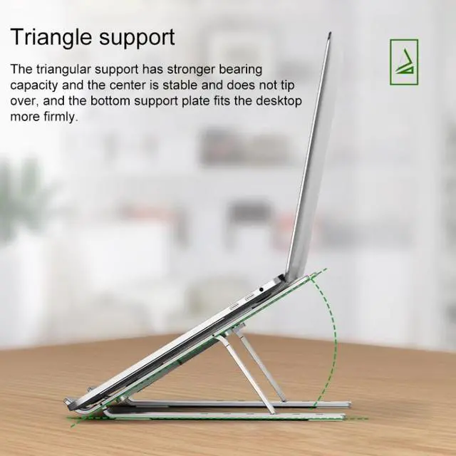 Alt view image 5 of 7 - Portable Adjustable Laptop Stand Desktop Lifting Height Increase Rack Folding Heat Dissipation Holder, Style: Ordinary(Silver)