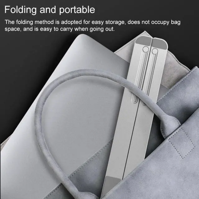 Alt view image 7 of 7 - Portable Adjustable Laptop Stand Desktop Lifting Height Increase Rack Folding Heat Dissipation Holder, Style: Ordinary(Silver)