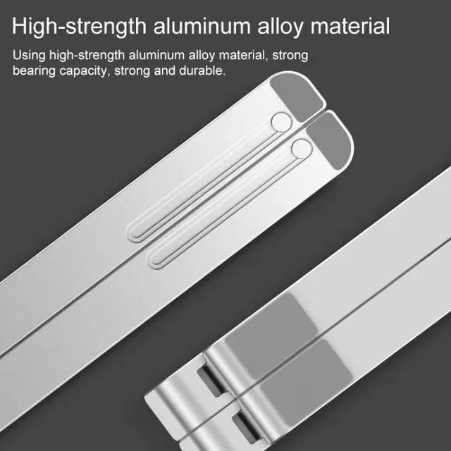Alt view image 6 of 7 - Portable Adjustable Laptop Stand Desktop Lifting Height Increase Rack Folding Heat Dissipation Holder, Style: Ordinary(Silver)