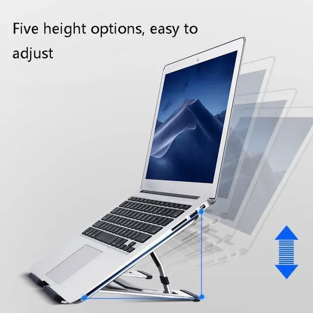 Alt view image 3 of 7 - LH-T610 Aluminum Alloy Laptop Bracket Folding Lifting Desktop Cooling Bracket(Elegant Silver)
