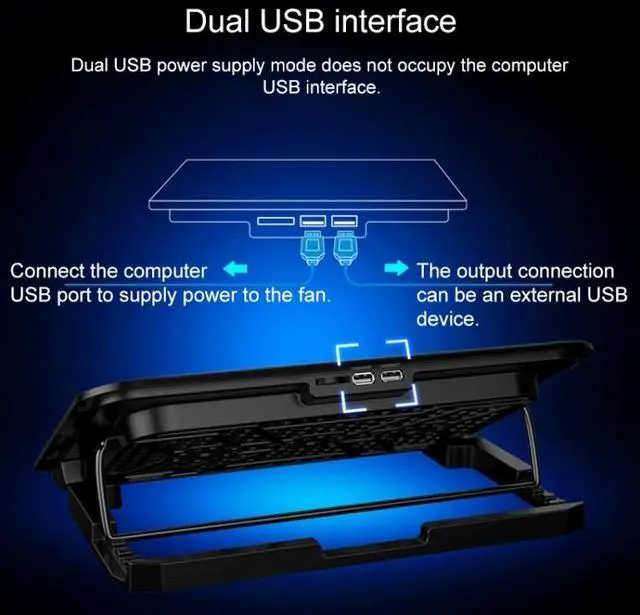 Alt view image 5 of 7 - ICE COOREL Notebook Computer Base Speed Control Silent Six-fan Cooling Holder Cooling Rack, Style: Premium Edition Style: Premium Edition(Lvory) (Lvory)