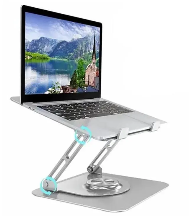 Alt view image 3 of 6 - D147 Foldable 360 Degree Rotating Laptop Lifting Bracket Aluminum Alloy Notebook Desktop Stand(Silver)