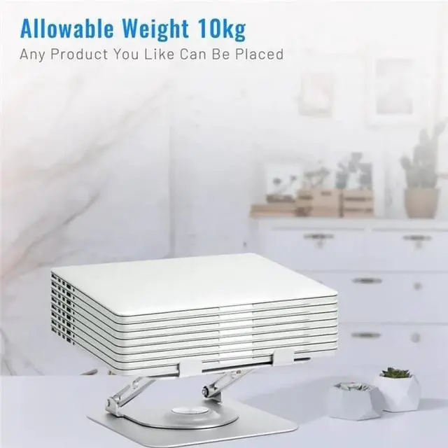 Alt view image 6 of 6 - D147 Foldable 360 Degree Rotating Laptop Lifting Bracket Aluminum Alloy Notebook Desktop Stand(Silver)