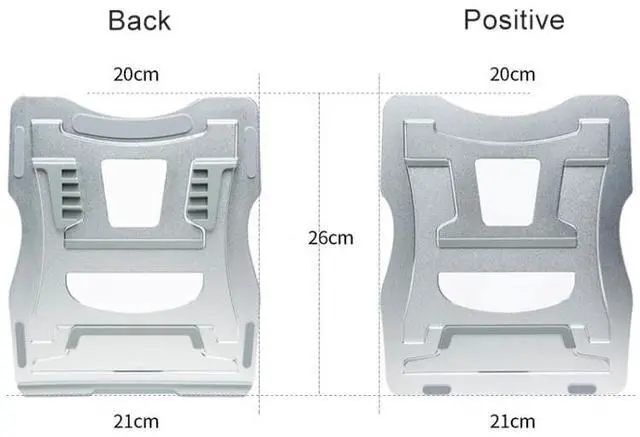 Alt view image 3 of 7 - Aluminum Alloy Cooling Holder Desktop Portable Simple Laptop Bracket, Six-stage Support, Size: 21x26cm (Silver)