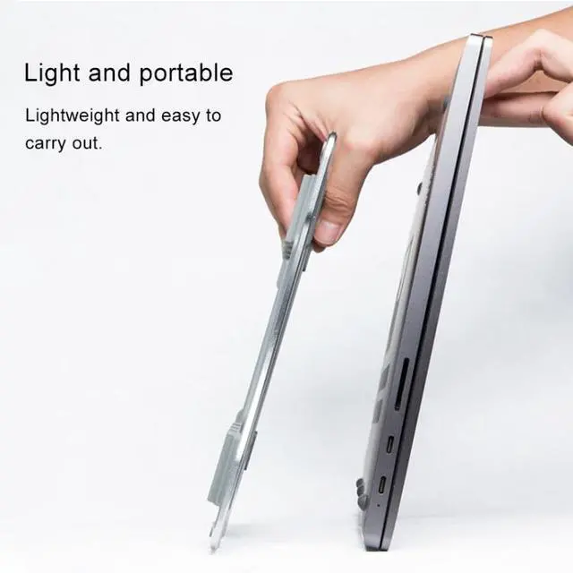 Alt view image 5 of 7 - Aluminum Alloy Cooling Holder Desktop Portable Simple Laptop Bracket, Six-stage Support, Size: 21x26cm (Silver)