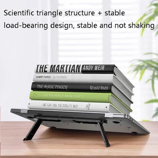 Alt view image 5 of 7 - Oatsbasf 03362 Laptop Cooling Stand Desktop Portable Suspended Vertical Stand(Black)