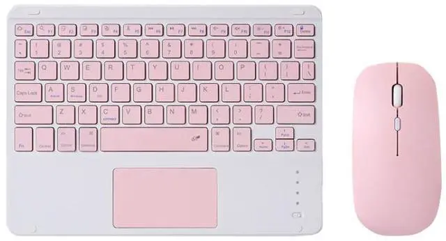 Main image of 871 9.7 Inch Portable Tablet Bluetooth Keyboard With Touchpad + Mouse Set for iPad(Pink + Mouse) (Pink + Mouse)