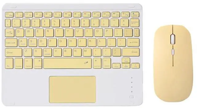 Main image of 871 9.7 Inch Portable Tablet Bluetooth Keyboard With Touchpad + Mouse Set for iPad(Pink + Mouse) (Yellow + Mouse)