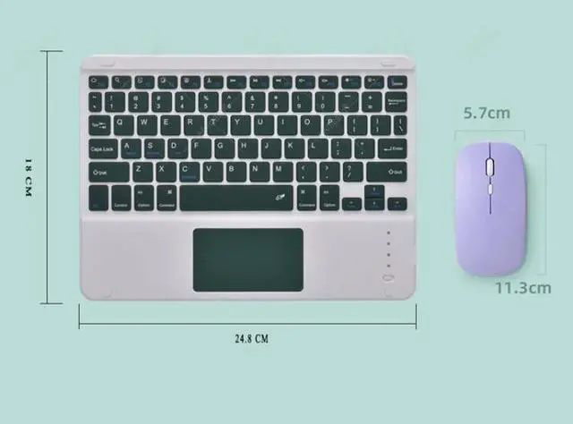 Alt view image 3 of 7 - 871 9.7 Inch Portable Tablet Bluetooth Keyboard With Touchpad + Mouse Set for iPad(Pink + Mouse) (Yellow + Mouse)