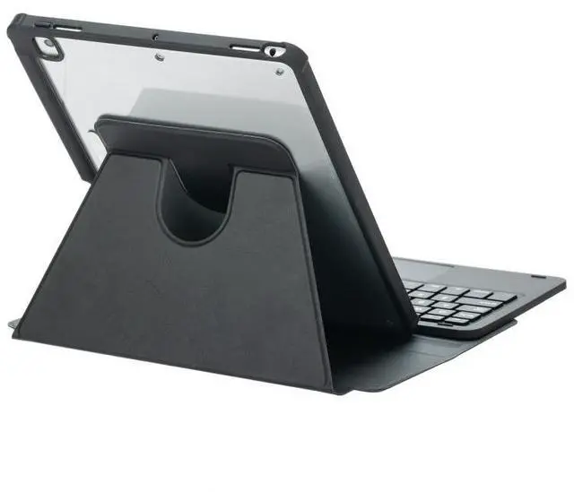 Alt view image 6 of 7 - F10B-AS 360 Rotation Acrylic Transparent Bluetooth Keyboard Leather Case With Touch Control / Backlight F10B-AS (Green)