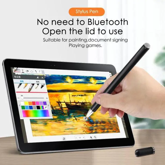 Alt view image 3 of 7 - JD02 Universal Magnetic Pen Cap Pan Head + Fiber Cloth 2 in 1 Stylus Pen for Smart Tablets and Mobile Phones (Silver)