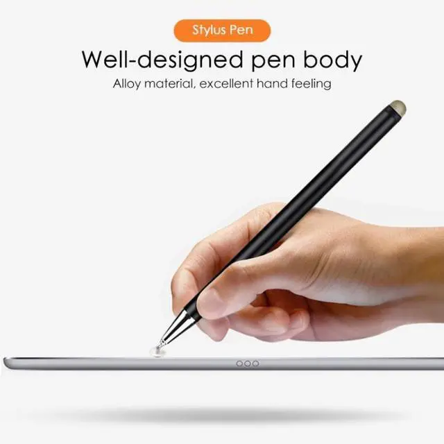 Alt view image 6 of 7 - JD02 Universal Magnetic Pen Cap Pan Head + Fiber Cloth 2 in 1 Stylus Pen for Smart Tablets and Mobile Phones (Silver)