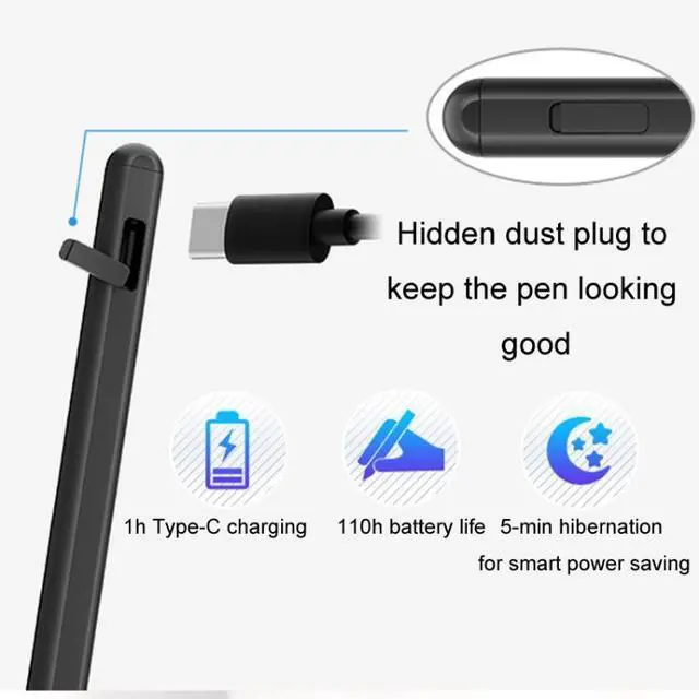 Alt view image 6 of 7 - Tablet Stylus Pen USI2.0 Protocol Pen Stylus Anti False Touch (Black)