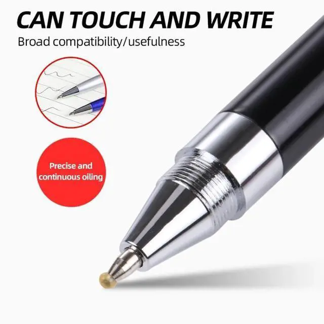 Alt view image 5 of 7 - Pt360 2 in 1 Universal Silicone Disc Nib Stylus Pen with Common Writing Pen Function (White)