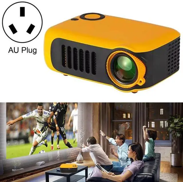 Main image of A2000 1080P Mini Portable Smart Projector Children Projector, AU Plug (Yellow)
