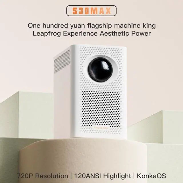 Alt view image 2 of 7 - S30 Max Android 10 OS HD Portable WiFi Mobile Projector AU Plug (White)