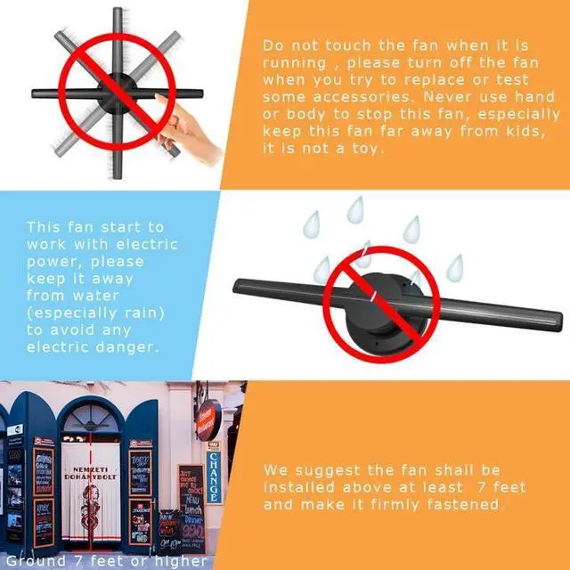 Alt view image 6 of 7 - 42cm Diameter 3D Holographic Display, WiFi App Control, 640 x 640 Pixels Resolution 320 LEDs Billboard, Support Micro SD Card