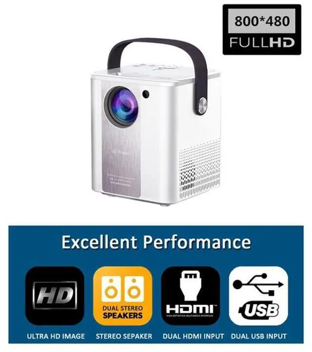 Alt view image 7 of 7 - C500 Portable Mini LED Home HD Projector, Style:Basic Version Basic Version (Black) (Black)