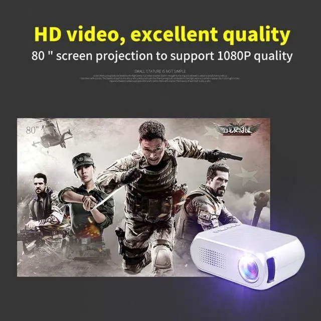 Alt view image 5 of 7 - YG320 320*240 Mini LED Projector Home Theater, Support HDMI & AV & SD & USB (Silver)