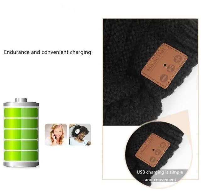 Alt view image 4 of 7 - YZ Binaural Call Music Bluetooth Cap Winter Warm Wireless Headset Cap