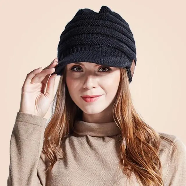 Alt view image 7 of 7 - YZ Binaural Call Music Bluetooth Cap Winter Warm Wireless Headset Cap