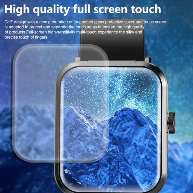 Alt view image 7 of 7 - S6 TWS Earphone 1.91 inch Smart Bracelet Support Bluetooth Call / Health Monitoring (Black)