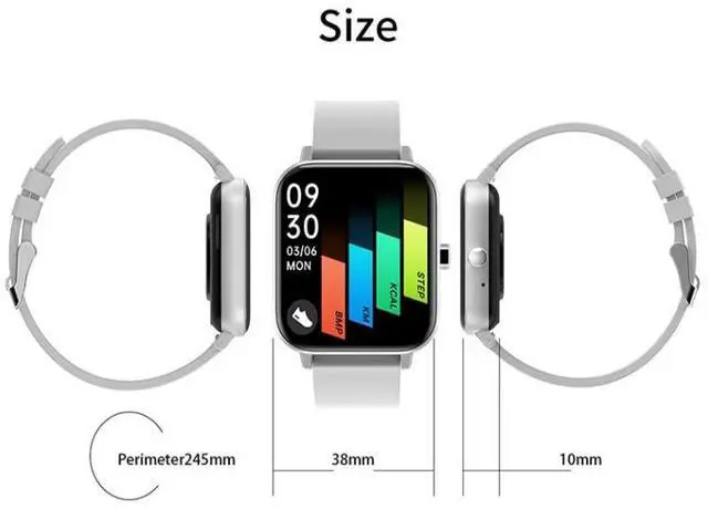 Alt view image 3 of 7 - H10 1.69 inch Screen Bluetooth Call Smart Watch, Support Heart Rate/Blood Pressure/Sleep Monitoring, Color: Black Net+Silicone Black Net+Silicone