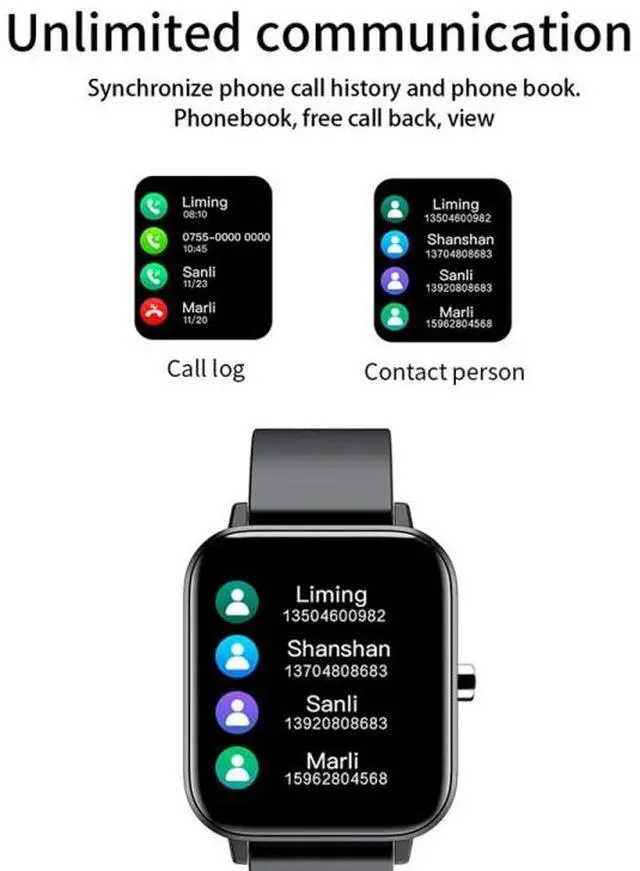 Alt view image 5 of 7 - H10 1.69 inch Screen Bluetooth Call Smart Watch, Support Heart Rate/Blood Pressure/Sleep Monitoring, Color: Black Net+Silicone Black Net+Silicone