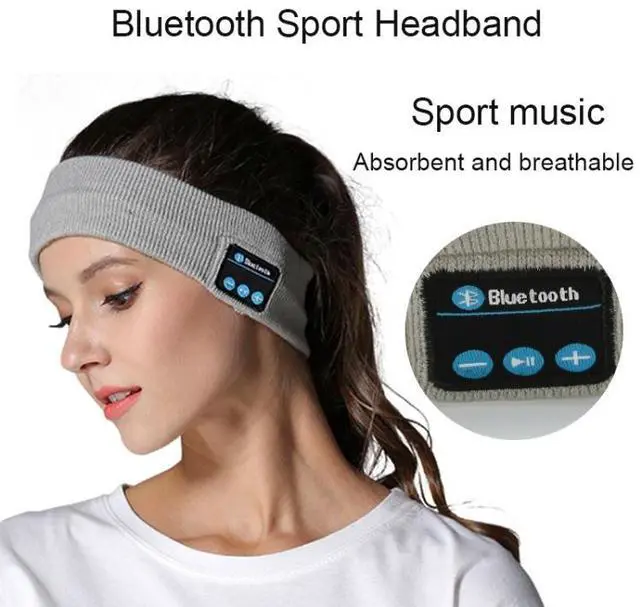 Alt view image 4 of 7 - My-Call Bluetooth V5.0 Headsfree Sport Headband Music Headwear for iPhone 6 & 6s / iPhone 5 & 5S / iPhone 4 & 4S and Other Bluetooth Devices (Black)