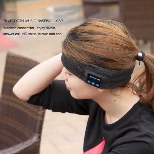 Alt view image 5 of 7 - My-Call Bluetooth V5.0 Headsfree Sport Headband Music Headwear for iPhone 6 & 6s / iPhone 5 & 5S / iPhone 4 & 4S and Other Bluetooth Devices (Black)