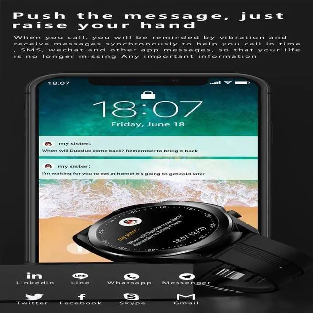 Alt view image 3 of 7 - DW95 1.28 inch Color Screen Smart Watch, IP67 Waterproof,Silicone Watchband,Support Bluetooth Call/Heart Rate Monitoring/Blood Pressure Monitoring/Blood Oxygen Monitoring/Sleep Monitoring (B