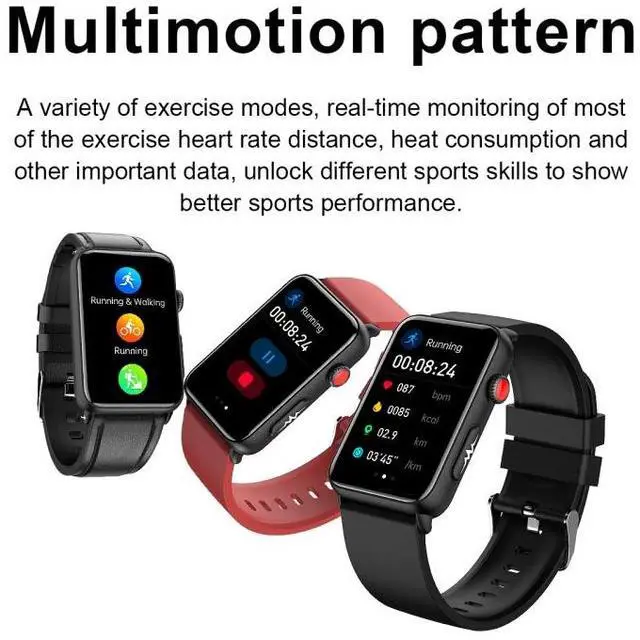 Alt view image 2 of 7 - Smart Watch Ring ECG Temperature Heart Rate Blood Pressure Health Bluetooth Talking Watch Black Silicone