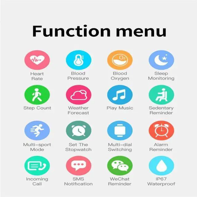 Alt view image 5 of 7 - Y9 Pro 1.85 inch Color Screen Smart Watch,Support Heart Rate Monitoring / Blood Pressure Monitoring (Black)